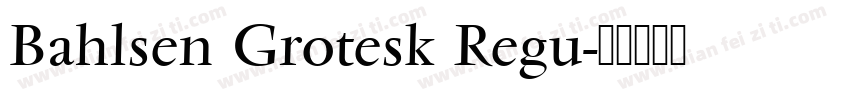 Bahlsen Grotesk Regu字体转换